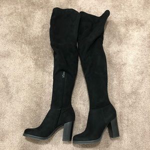 Over the knee suede boots